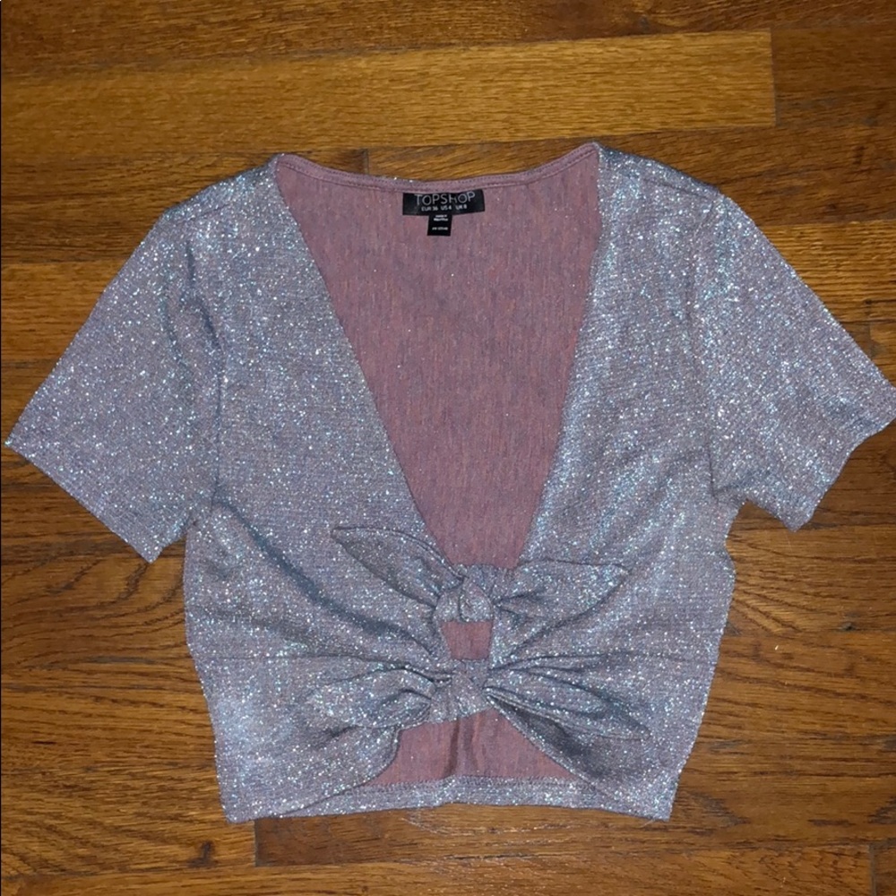 Top Shop Sparkly Crop Top